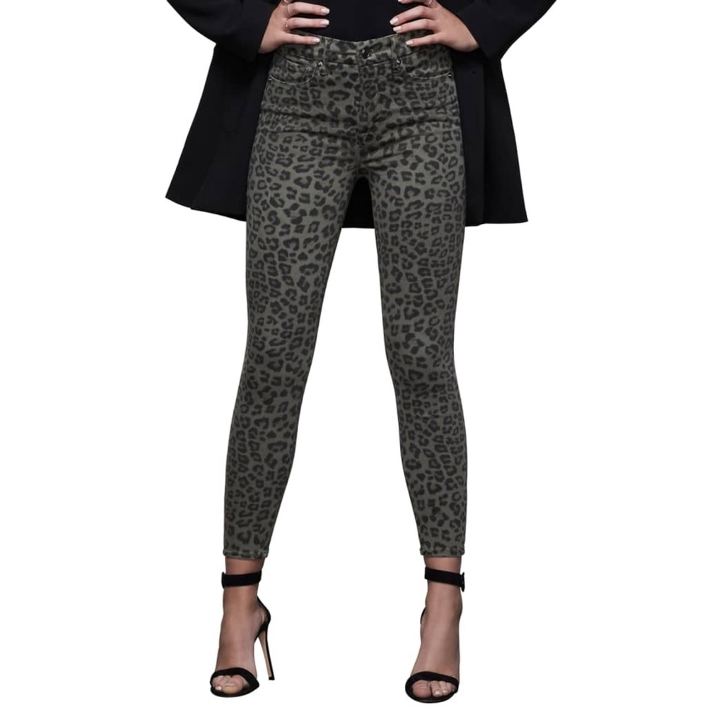 Good American Leopard Print Skinny Jeans Good Legs women’s size 10 / 30 gray